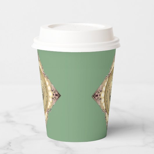 12/30. Pearl & Green Wedding Jubiläum Pappbecher (Links)