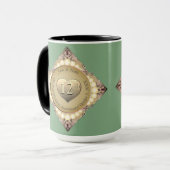 12/30. Pearl & Green Wedding Jubiläum Tasse (Vorderseite Links)