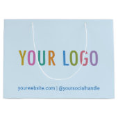 12,5-Zoll-Geschenktasche mit Logo-Light Blue Große Geschenktüte (Vorderseite)
