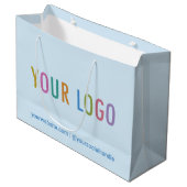 12,5-Zoll-Geschenktasche mit Logo-Light Blue Große Geschenktüte (Vorderseite Schrägansicht)