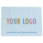 12,5-Zoll-Geschenktasche mit Logo-Light Blue Große Geschenktüte (Rückseite)