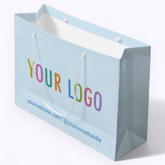 12,5-Zoll-Geschenktasche mit Logo-Light Blue Große Geschenktüte