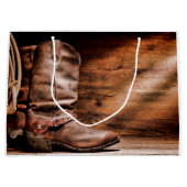 12.5lx4wx9h große Geschenktasche Cowboy Boots Barn Geschenktüte (Vorderseite)