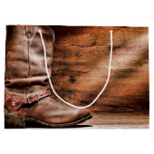 12.5lx4wx9h große Geschenktasche Cowboy Boots Barn Geschenktüte (Rückseite)