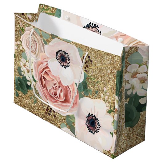 12.5lx4wx9h Große Geschenktasche Geometrische Gart Große Geschenktüte (Vorderseite Schrägansicht)