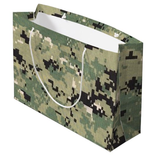 12.5lx4wx9h große Geschenktasche Marine Typ III Dr Große Geschenktüte (Rückseite Schrägansicht)