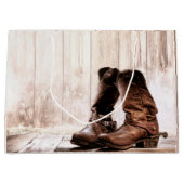 12.5lx4wx9h große Geschenktasche Stiefel Land rust Große Geschenktüte (Vorderseite)