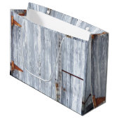 12.5lx4wx9h große Geschenktasche Weißwaschholz Hol Große Geschenktüte (Vorderseite Schrägansicht)