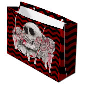 12.5lx4wx9h Große Geschenktücher Rose Zickzack Geschenktüte (Vorderseite Schrägansicht)