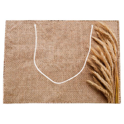 12.5lx4wx9h große Geschenktütenwheat auf Burlap Sa Große Geschenktüte (Vorderseite)