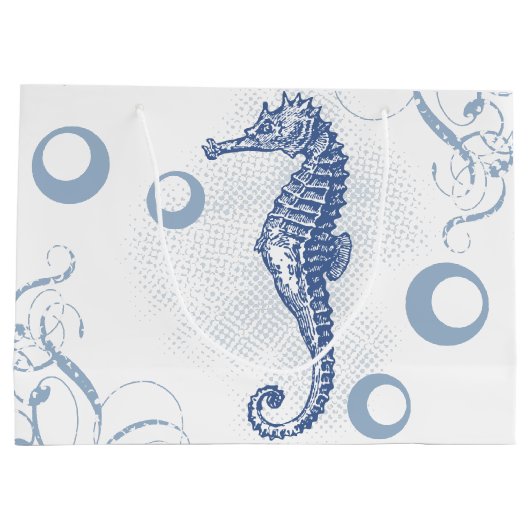 12.5lx4wx9h Large Gift Bag Seepferd Ocean Beach Große Geschenktüte (Rückseite)