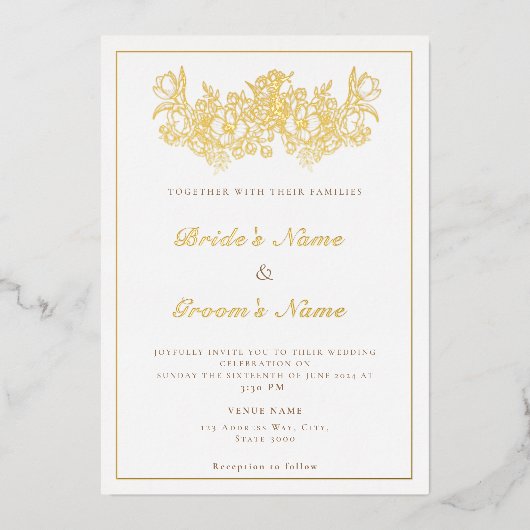 12,7 cm x 17,8 cm Foil-Einladung Folieneinladung (Vorderseite)