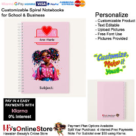 12 African American Girl Writing Supplies Students Notizblock