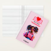 12 African American Girl Writing Supplies Students Notizblock (Innen)