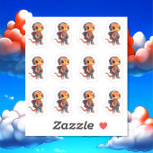 12 Aufkleber-Blatt geortet Aufkleber