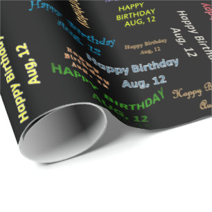 12. August Geburtstag Geschenkverpackung Papier Geschenkpapier