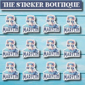 12 Axolotl-Aufkleber in einem Niedlichen Individue Aufkleber