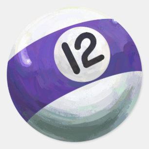 12 Ball Runder Aufkleber