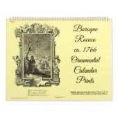 12 Baroque Rococo ca. 1766 Calendar Prints Kalender (Titelbild)
