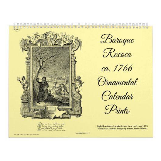 12 Baroque Rococo ca. 1766 Calendar Prints Kalender (Titelbild)