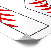 #12 Baseball Laces Baseball Jersey Nummer 12 12. Poster (Ecke)