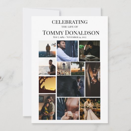 12 Beerdigungsprogramm für Schlichte Textsammlung Einladung (Vorderseite)