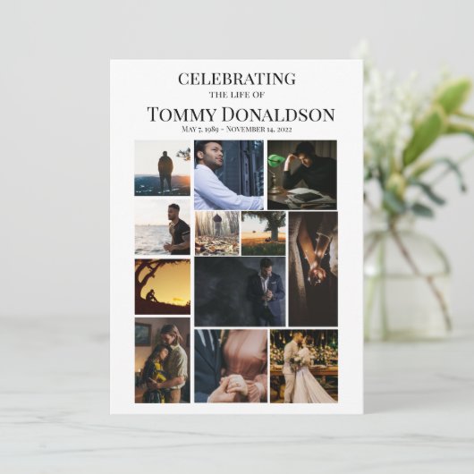 12 Beerdigungsprogramm für Schlichte Textsammlung Einladung (Stehend Vorderseite)