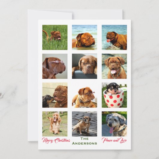 12 Bild unglaublich Weihnachts-Familie Collage Einladung (Vorderseite)