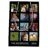 12 BildCollage ✨ benutzerdefinierten Erinnerungen Mittlere Geschenktüte (Rückseite)