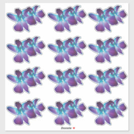 12 Blue Dendrobium Orchid Blume Kiss-Cut Stickers Aufkleber