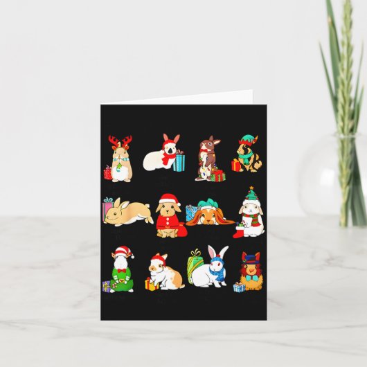 12 Bunny Of Christmas Bunny Rabbit Christmas Xmas Karte (Vorderseite)