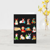 12 Bunny Of Christmas Bunny Rabbit Christmas Xmas Karte (Gelbe Blume)