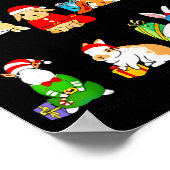 12 Bunny Of Christmas Bunny Rabbit Christmas Xmas  Poster (Ecke)