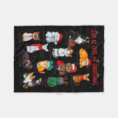 12 Cats Of Christmas Funny Holiday Xmas Cat Lover  Fleecedecke (Vorderseite (Horizontal))