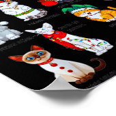 12 Cats Of Christmas Funny Holiday Xmas Cat Lover Poster (Ecke)