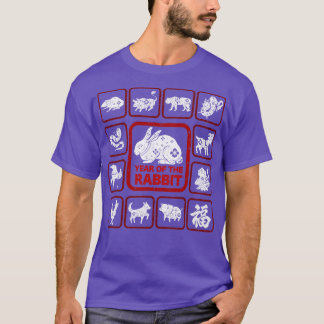 12 chinesische Tierkreiszeichen Jahr des Hasen 202 T-Shirt