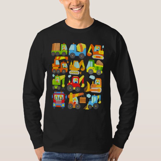12 construction vehicles machinery construction si T-Shirt (Vorderseite)