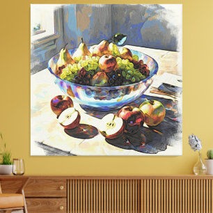 *~* 12 Crystal Bowl Still Life Fruit SC6 Leinwanddruck