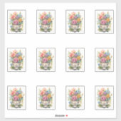 12 Cup der Blume Aufkleber (Blatt)