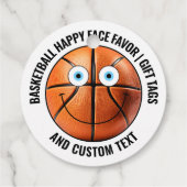 12 Custom Basketball BLAU EYES Happy Face Gift Geschenkanhänger (Rückseite)