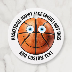 12 Custom Basketball BLAU EYES Happy Face Gift Geschenkanhänger