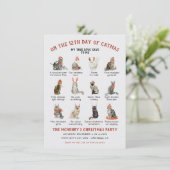 12 Day of Catmas Holiday Cat Christmas Party Invit Einladung (Stehend Vorderseite)
