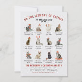 12 Day of Catmas Holiday Cat Christmas Party Invit Einladung (Vorderseite)