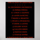 12 Days Lyrics Boys T Shirt Poster (Vorne)