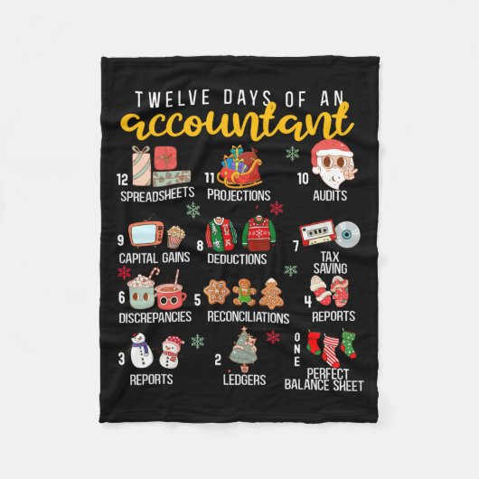 12 Days Of An Accountant, Xmas Party, Funny Accoun Fleecedecke (Vorderseite)