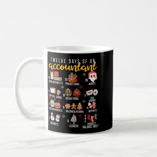 12 Days Of An Accountant, Xmas Party, Funny Accoun Kaffeetasse (Links)