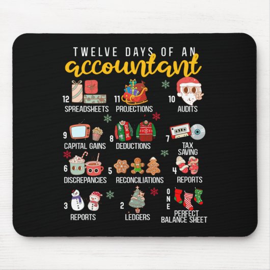12 Days Of An Accountant, Xmas Party, Funny Accoun Mousepad (Vorne)