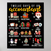 12 Days Of An Accountant, Xmas Party, Funny Accoun Poster (Vorne)