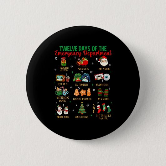 12 Days Of An Emergency Department Er Nurse Christ Button (Vorderseite)