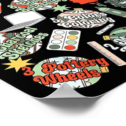 12 Days Of Art Teacher Christmas Artists Painter E Poster (Ecke)